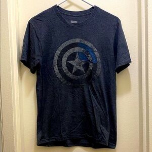 Marvel Captain America Shield Graphic T Shirt in Mens Size Small | Dark Gray